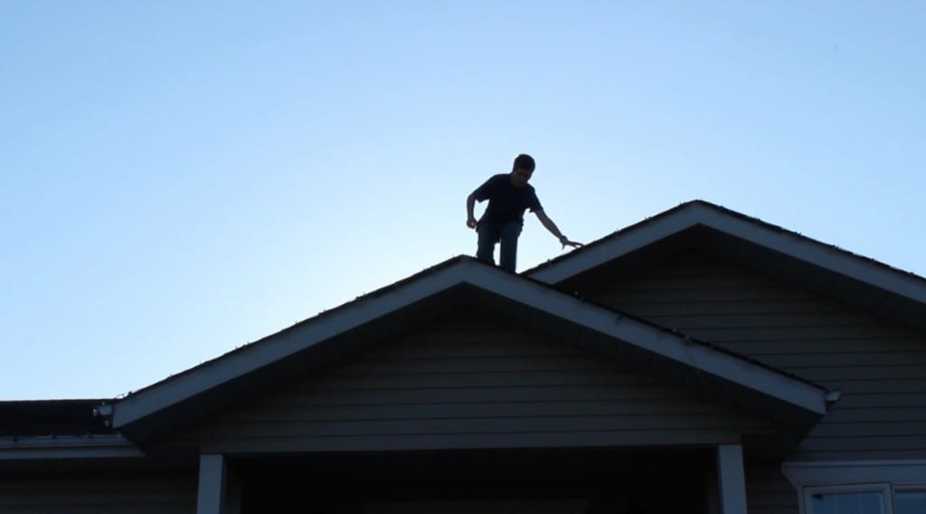 Micah walking on the roof