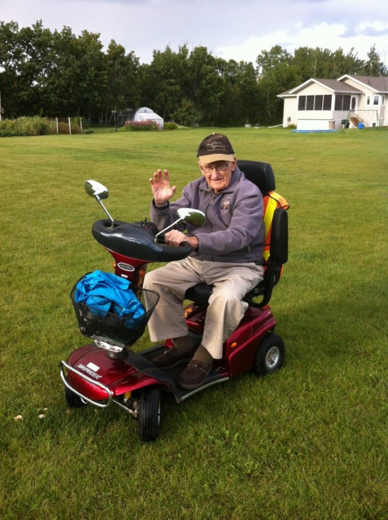 Grampa on his scooter.